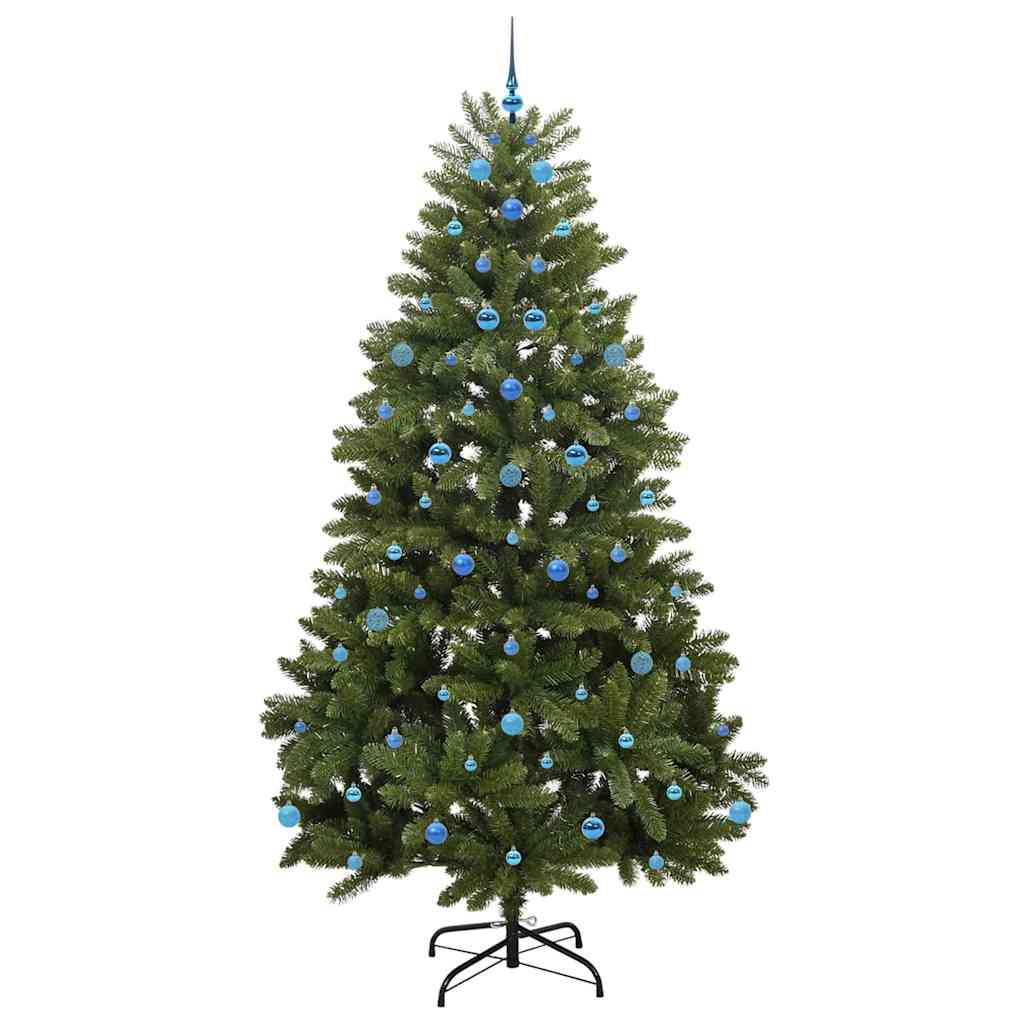 Kunstkerstboom met LED -striplichten Groen 240 cm PVC en Metaal