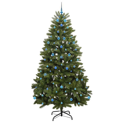 Kunstkerstboom met LED -striplichten Groen 240 cm PVC en Metaal
