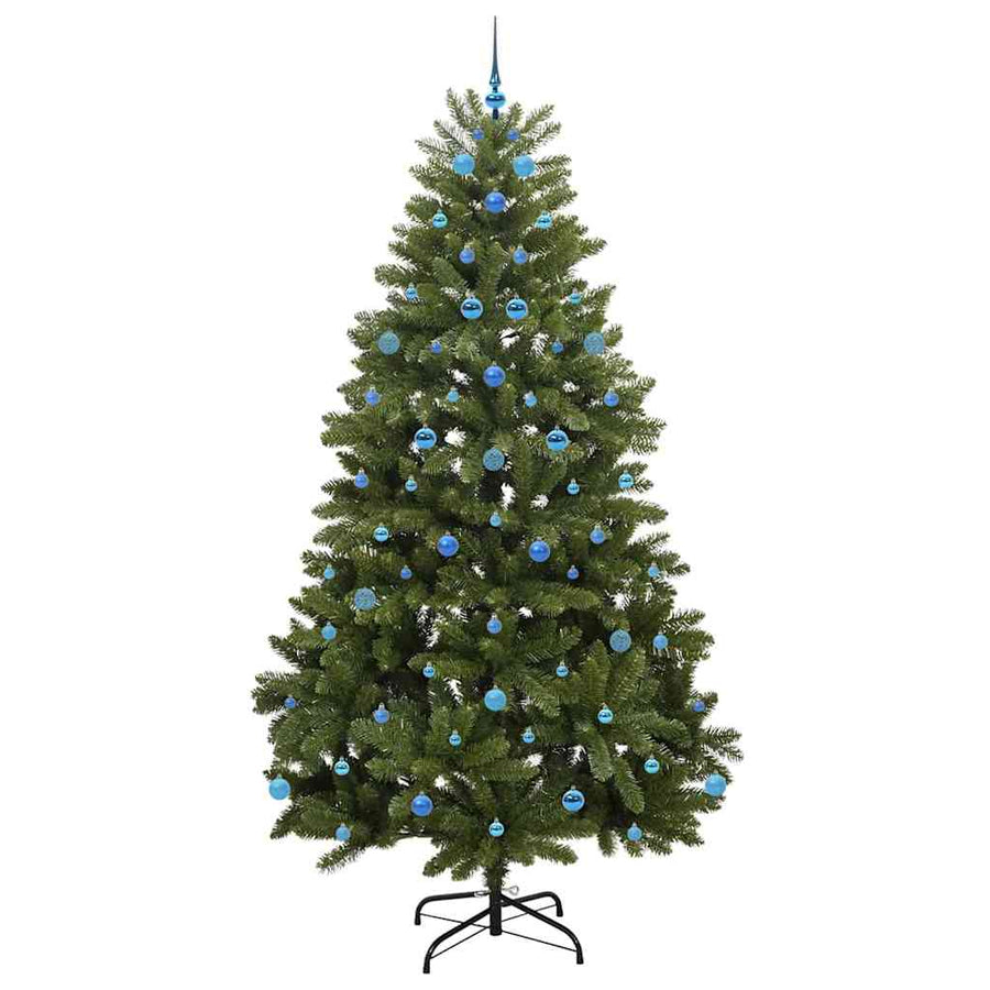 Kunstkerstboom met LED -striplichten Groen 240 cm PVC en Metaal
