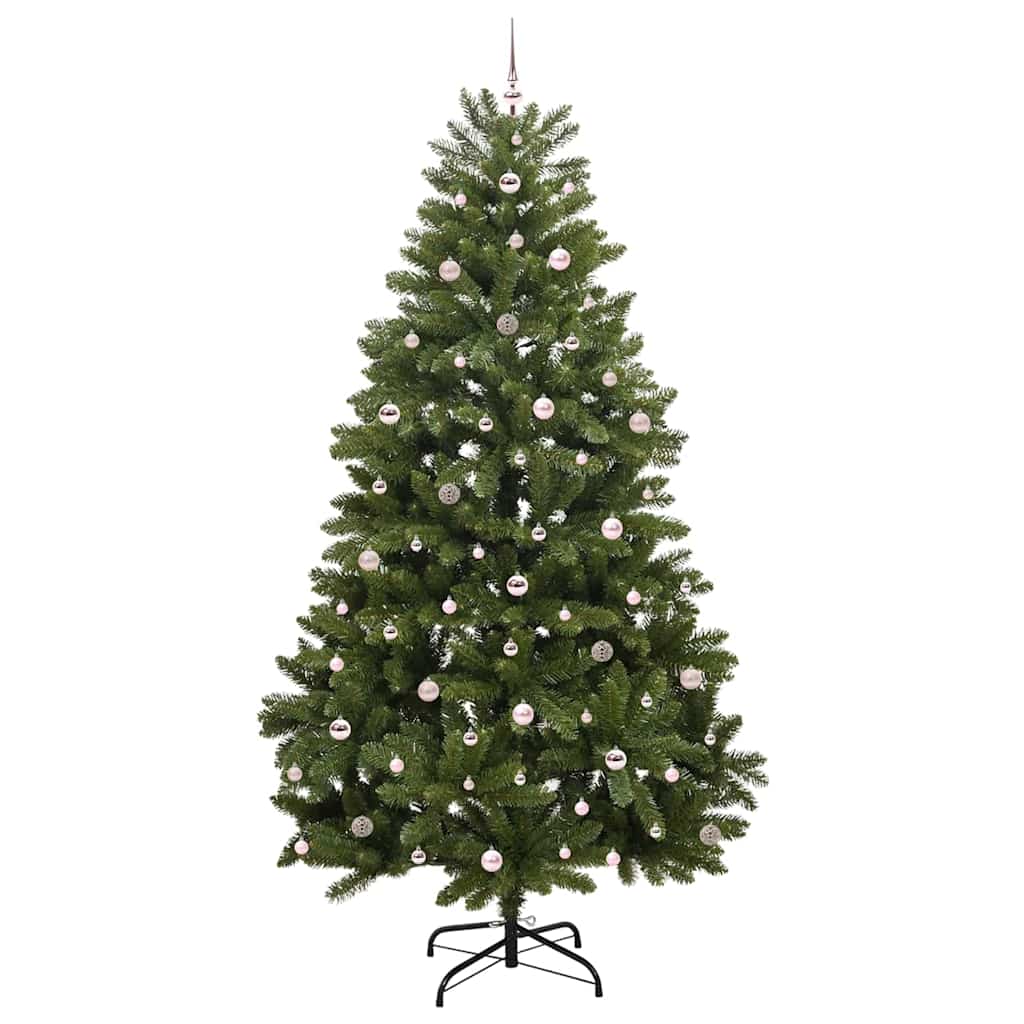 Kunstkerstboom met LED -striplichten Groen 270 cm PVC en Metaal