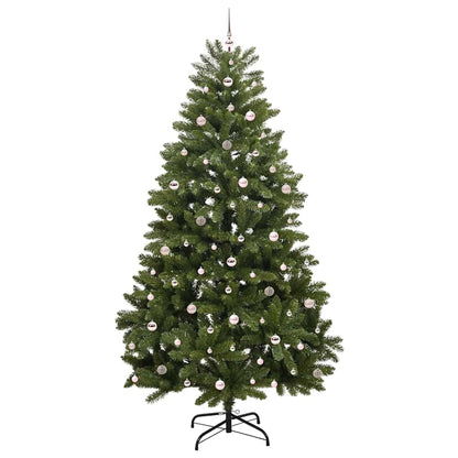 Kunstkerstboom met LED -striplichten Groen 270 cm PVC en Metaal
