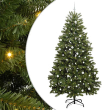 Kunstkerstboom met LED -striplichten Groen 270 cm PVC en Metaal