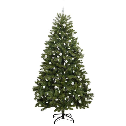 Kunstkerstboom met LED -striplichten Groen 270 cm PVC en Metaal