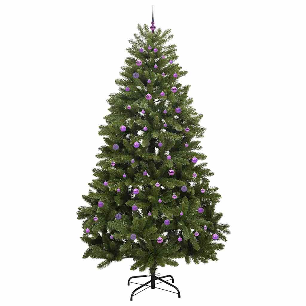 Kunstkerstboom met LED -striplichten Groen 270 cm PVC en Metaal