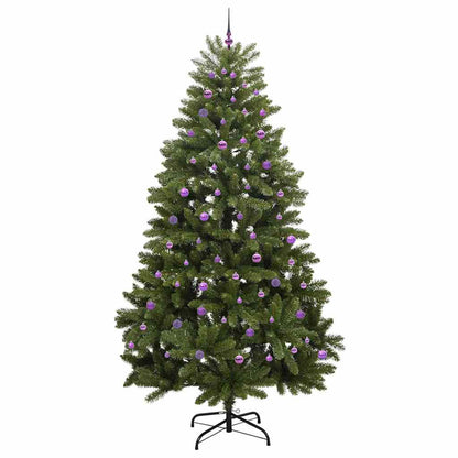 Kunstkerstboom met LED -striplichten Groen 270 cm PVC en Metaal