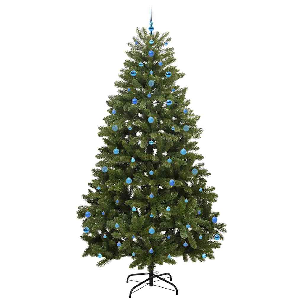 Kunstkerstboom met LED -striplichten Groen 270 cm PVC en Metaal