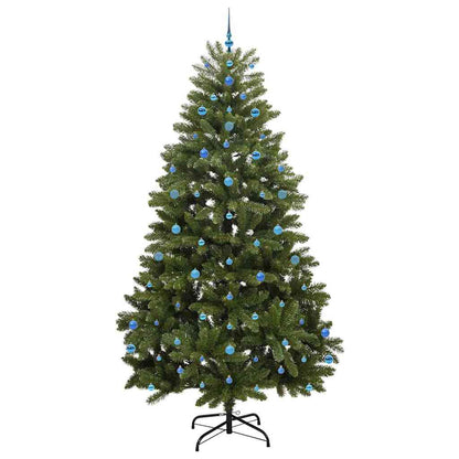 Kunstkerstboom met LED -striplichten Groen 270 cm PVC en Metaal