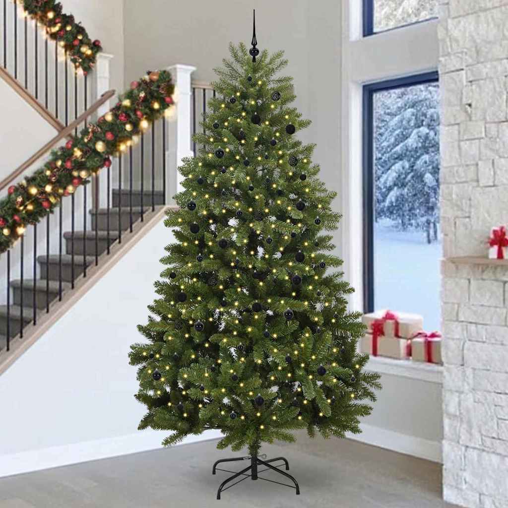 Kunstkerstboom met 300 LED Groen 300 cm PVC en Metaal