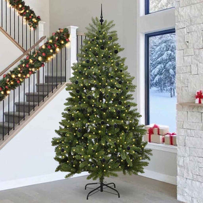 Kunstkerstboom met 300 LED Groen 300 cm PVC en Metaal