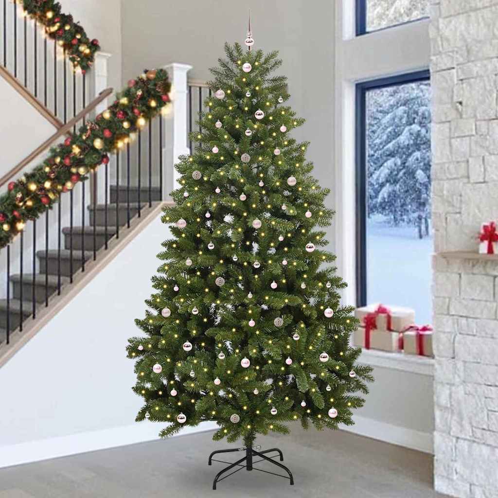 Kunstkerstboom met 300 LED Groen 300 cm PVC en Metaal