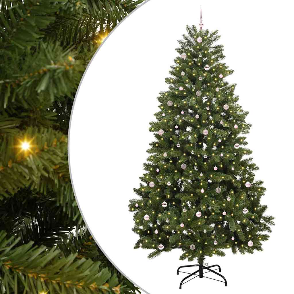 Kunstkerstboom met 300 LED Groen 300 cm PVC en Metaal