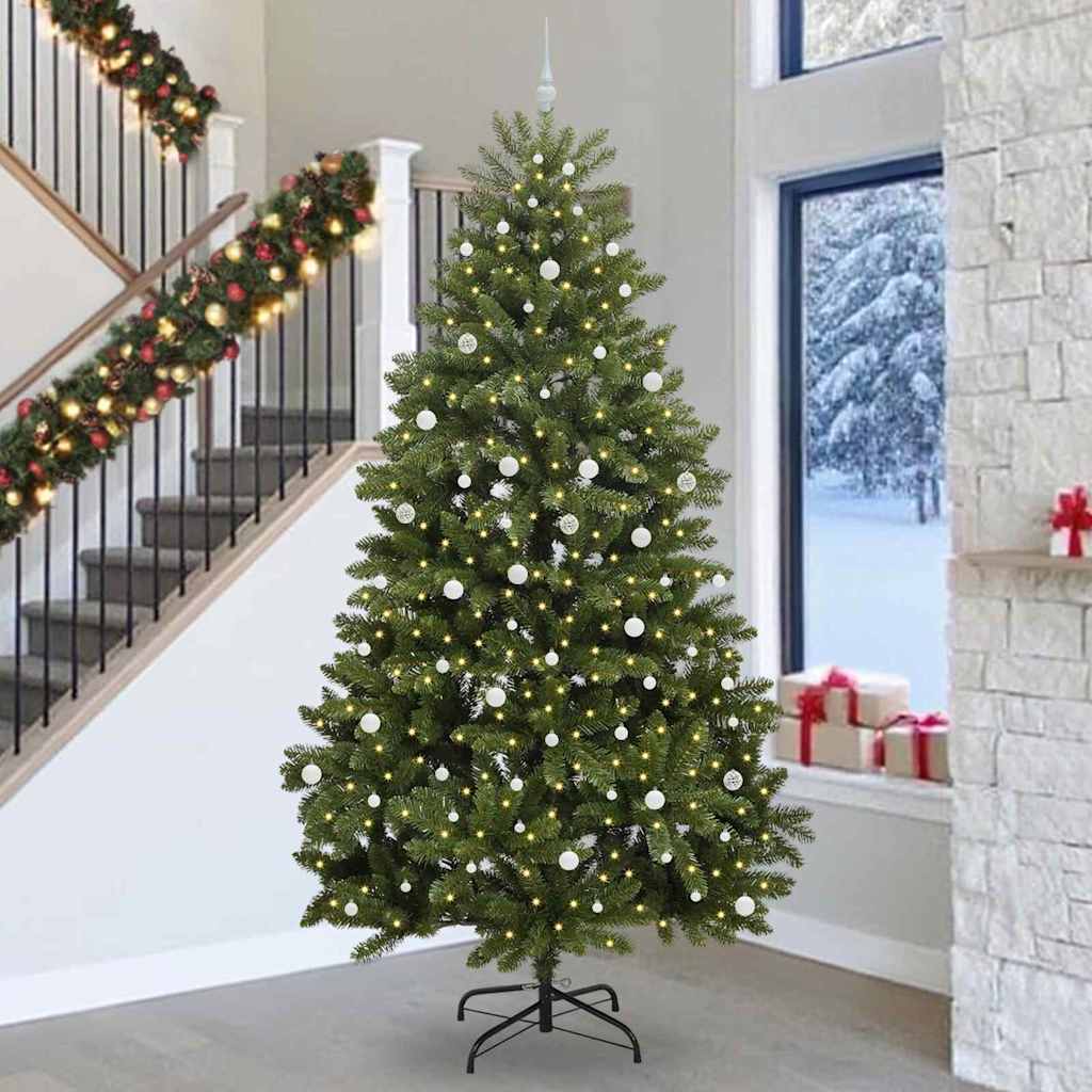 Kunstkerstboom met 300 LED Groen 300 cm PVC en Metaal