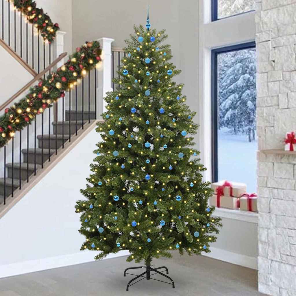 Kunstkerstboom met 300 LED Groen 300 cm PVC en Metaal