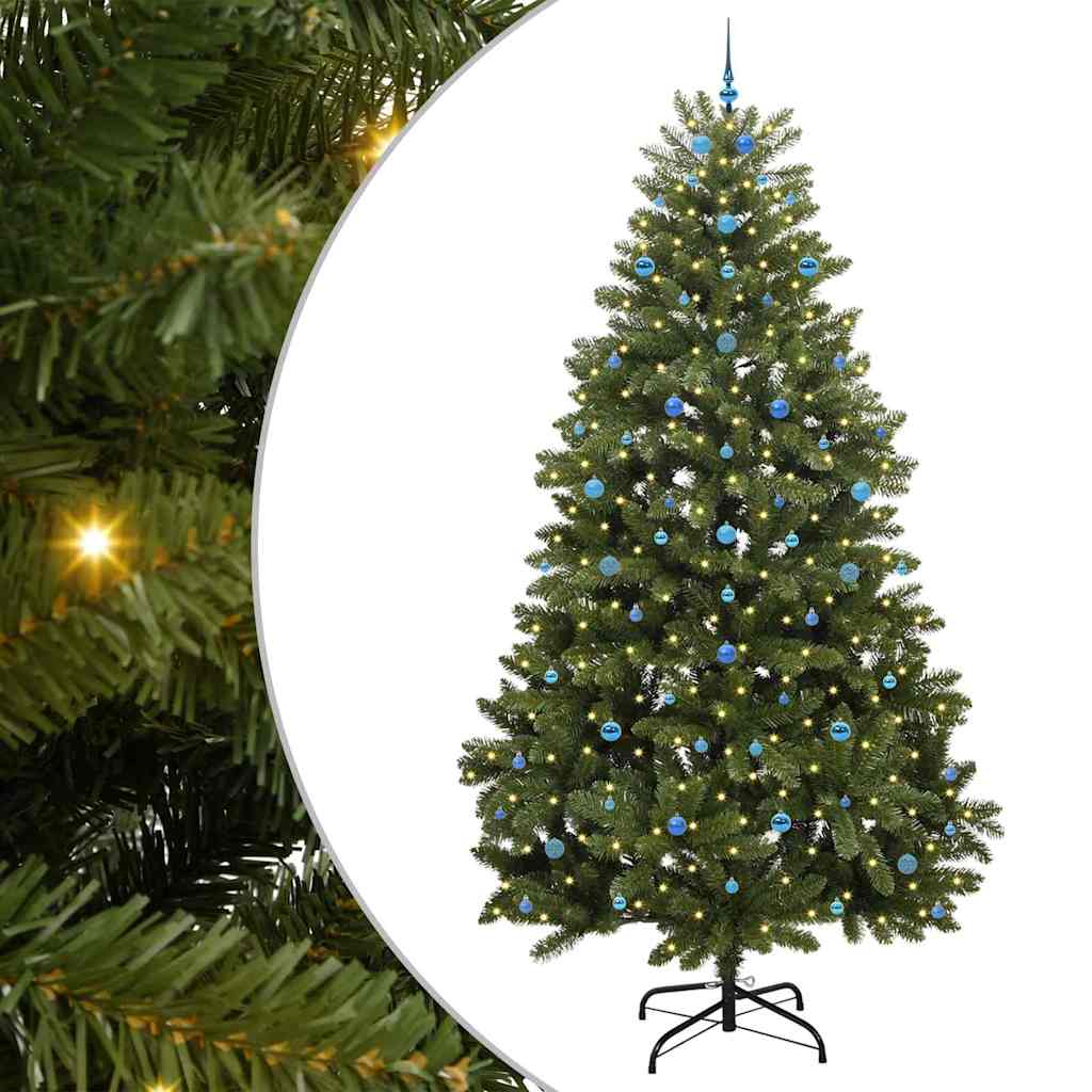 Kunstkerstboom met 300 LED Groen 300 cm PVC en Metaal