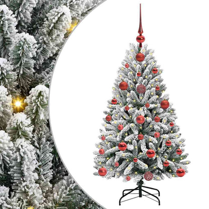 Kunstkerstboom Groen en Wit 120 cm PVC en Metaal