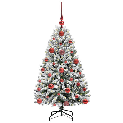 Kunstkerstboom Groen en Wit 120 cm PVC en Metaal