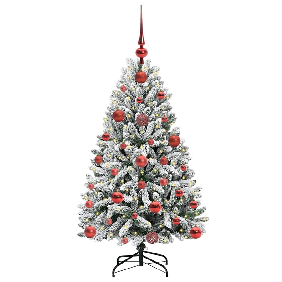 Kunstkerstboom Groen en Wit 120 cm PVC en Metaal