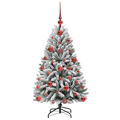 Kunstkerstboom Groen en Wit 120 cm PVC en Metaal