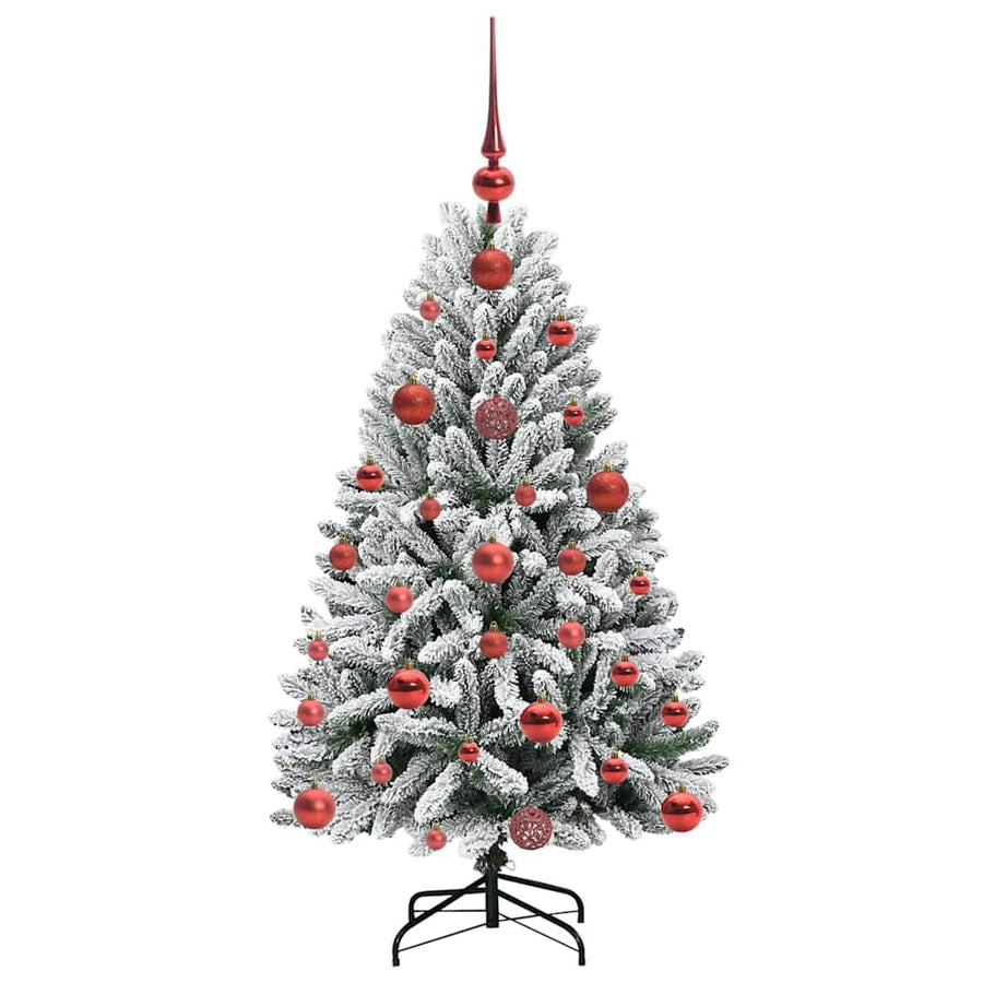 Kunstkerstboom Groen en Wit 120 cm PVC en Metaal