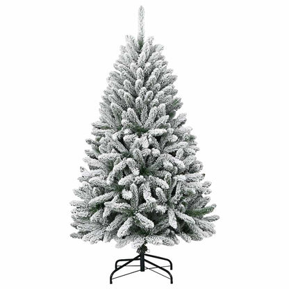 Kunstkerstboom Groen en Wit 120 cm PVC en Metaal