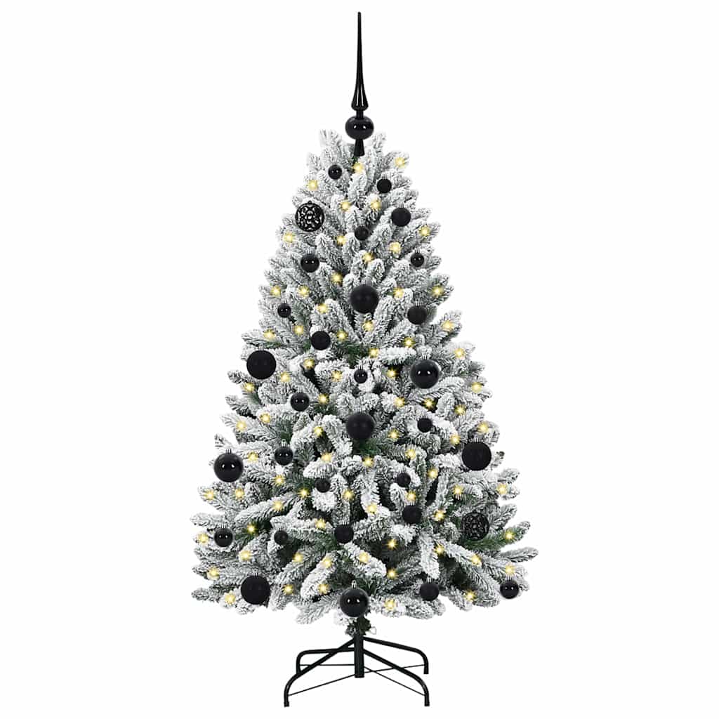 Kunstkerstboom Groen en Wit 120 cm PVC en Metaal