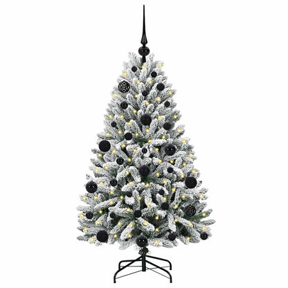 Kunstkerstboom Groen en Wit 120 cm PVC en Metaal