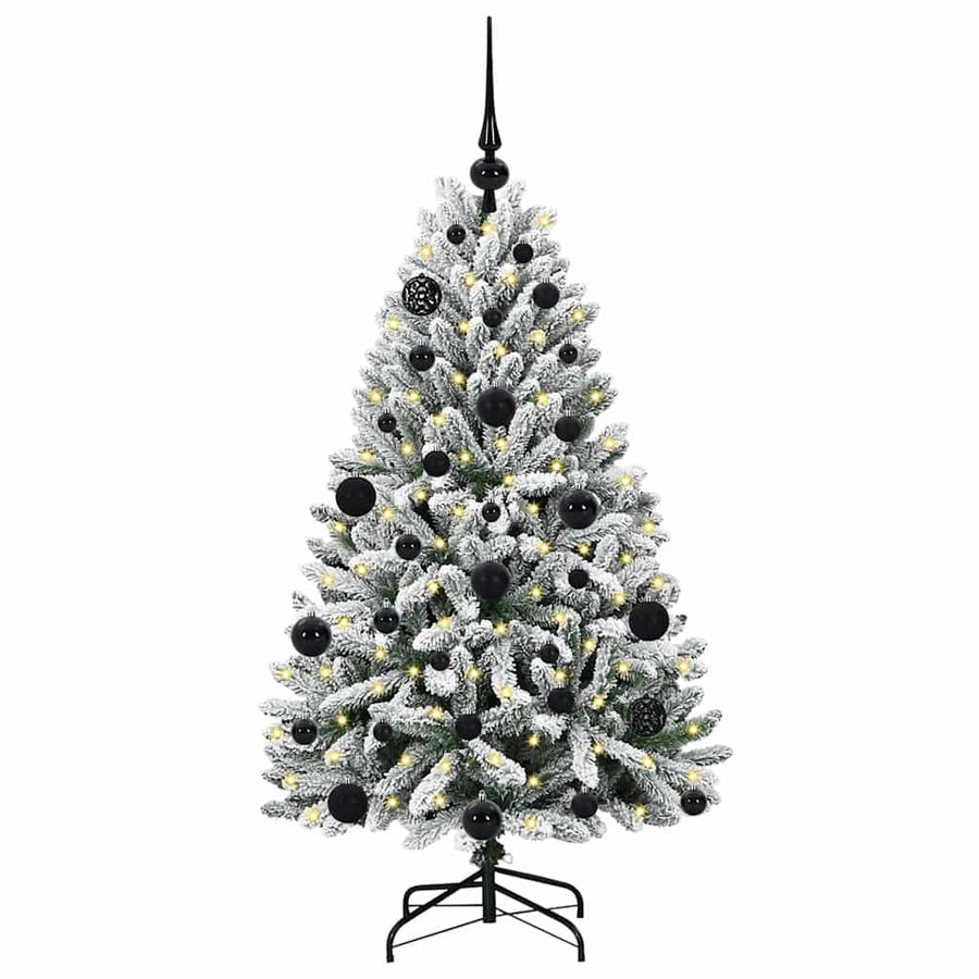 Kunstkerstboom Groen en Wit 120 cm PVC en Metaal
