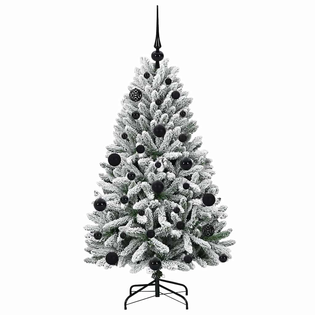 Kunstkerstboom Groen en Wit 120 cm PVC en Metaal