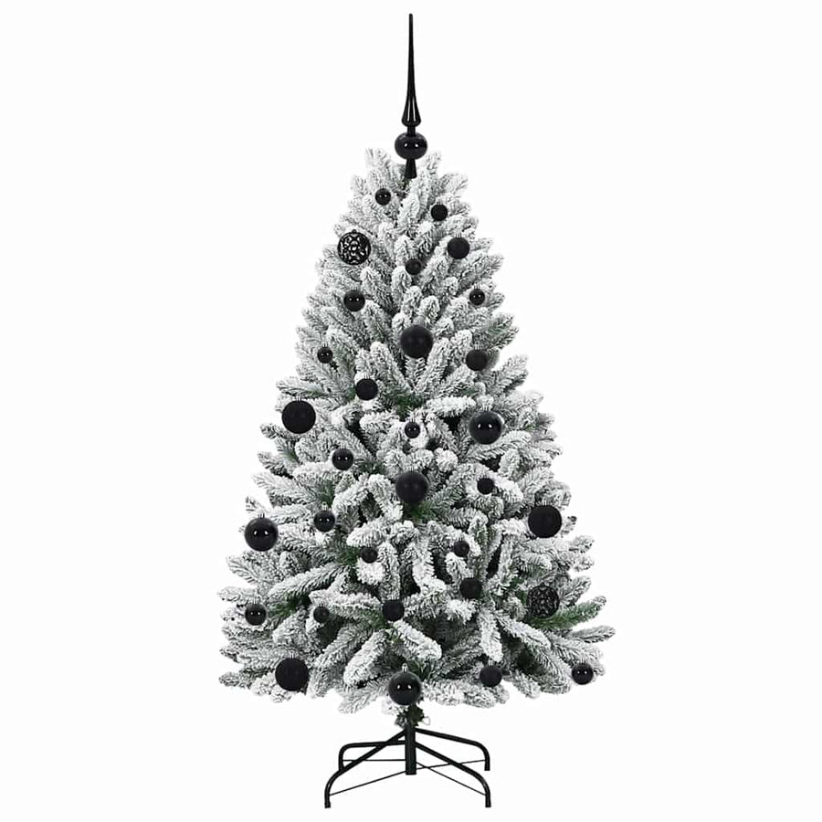Kunstkerstboom Groen en Wit 120 cm PVC en Metaal