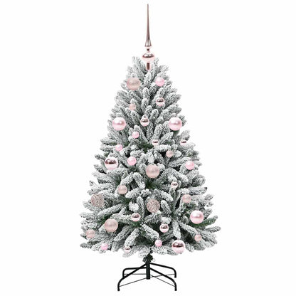Kunstkerstboom Groen en Wit 120 cm PVC en Metaal