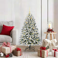 Kunstkerstboom met 150 LED Groen en Wit 120 cm PVC en Metaal
