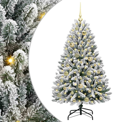 Kunstkerstboom Groen en Wit 120 cm PVC en Metaal