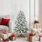 Kunstkerstboom 120 cm groen wit PVC metaal
