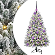 Kunstkerstboom Groen en Wit 120 cm PVC en Metaal