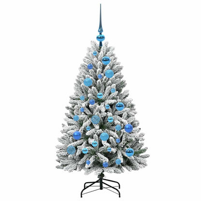 Kunstkerstboom Groen en Wit 120 cm PVC en Metaal