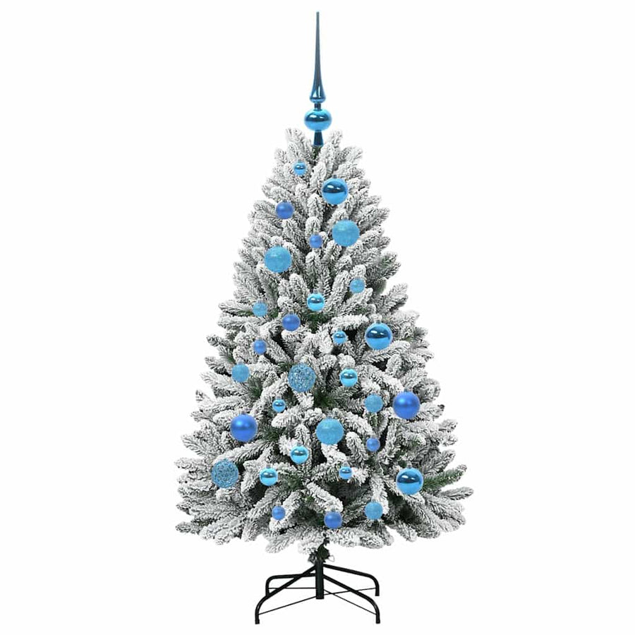 Kunstkerstboom Groen en Wit 120 cm PVC en Metaal
