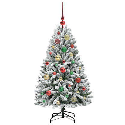 Kunstkerstboom Groen en Wit 120 cm PVC en Metaal