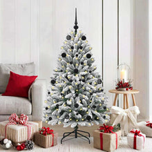 Kunstkerstboom Groen en Wit 150 cm PVC en Metaal