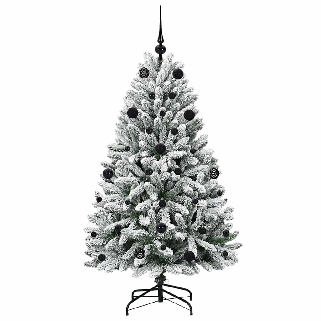Kunstkerstboom Groen en Wit 150 cm PVC en Metaal