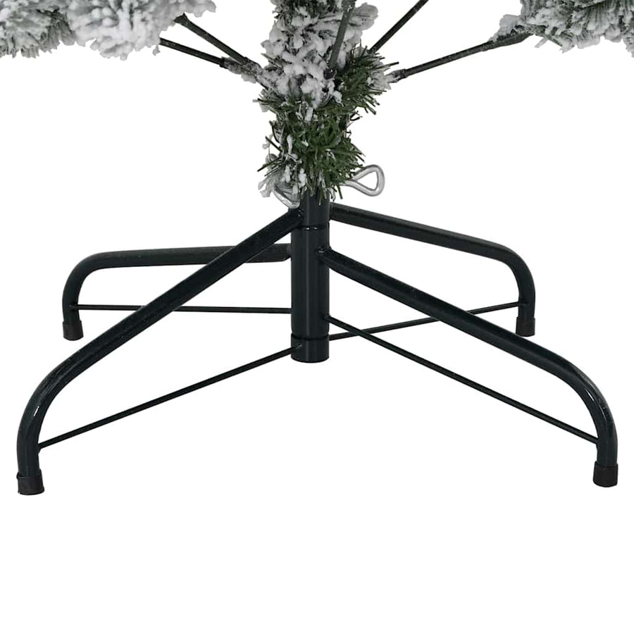 Kunstkerstboom Groen en Wit 150 cm PVC en Metaal