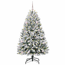 Kunstkerstboom Groen en Wit 150 cm PVC en Metaal