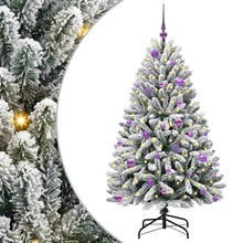 Kunstkerstboom Groen en Wit 150 cm PVC en Metaal