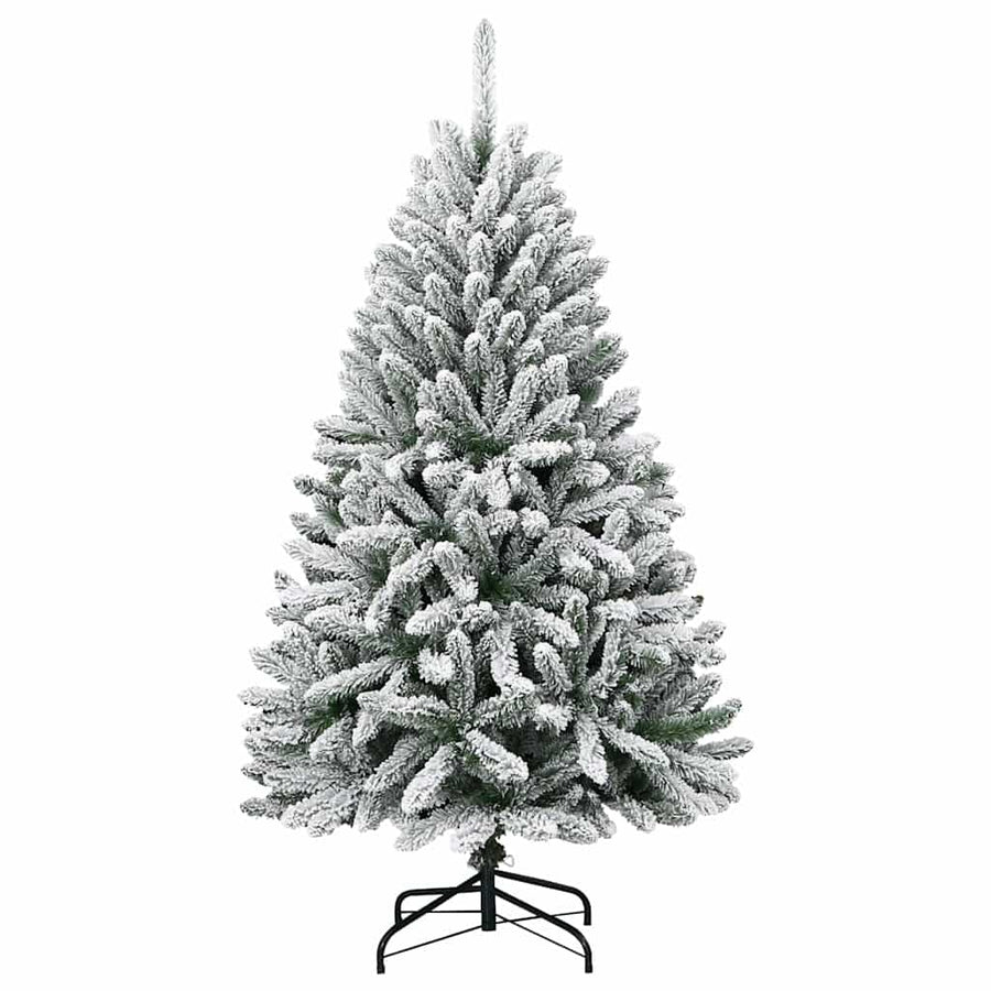 Kunstkerstboom Groen en Wit 150 cm PVC en Metaal