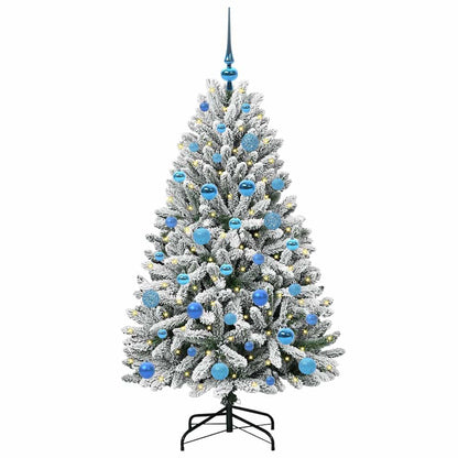 Kunstkerstboom Groen en Wit 150 cm PVC en Metaal