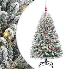 Kunstkerstboom Groen en Wit 150 cm PVC en Metaal