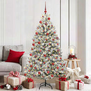 Kunstkerstboom 180 cm groen wit PVC metaal