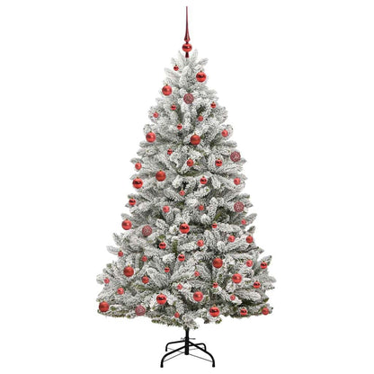 Kunstkerstboom Groen en Wit 180 cm PVC en Metaal