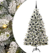 Kunstkerstboom Groen en Wit 180 cm PVC en Metaal