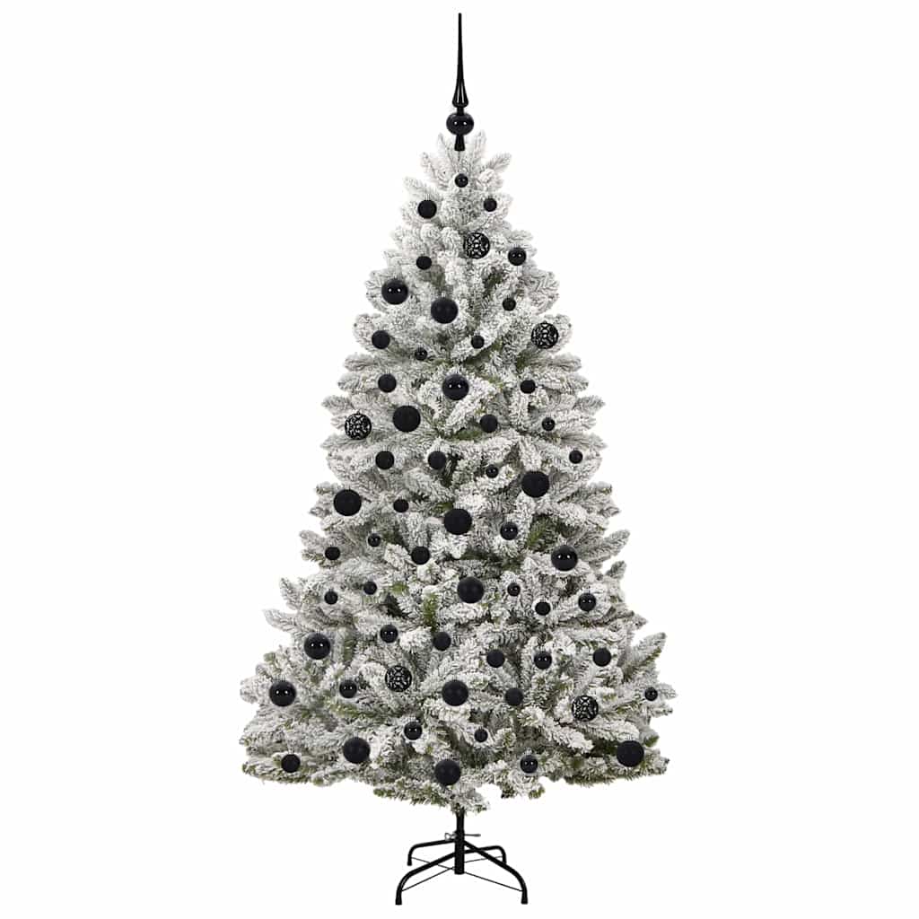 Kunstkerstboom Groen en Wit 180 cm PVC en Metaal