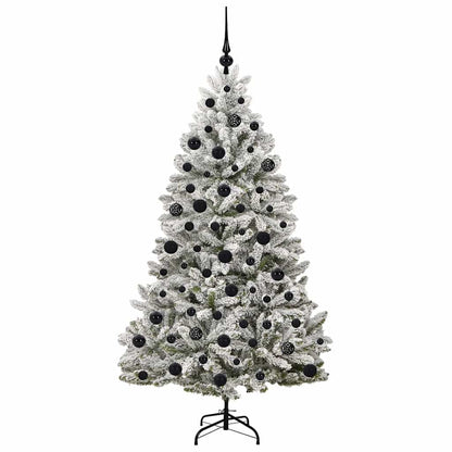 Kunstkerstboom Groen en Wit 180 cm PVC en Metaal